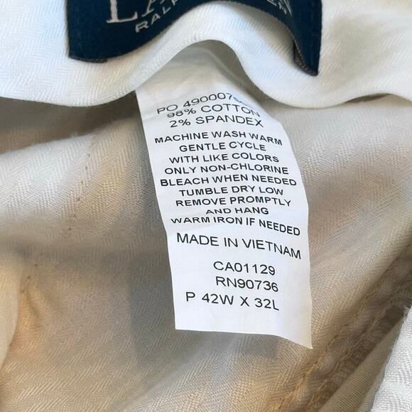 New LAUREN RALPH LAUREN Men’s Flat Front Chino Pant Sz 42 x 32 - Picture 7 of 13